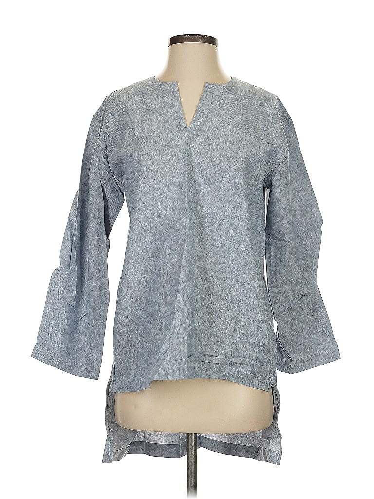 Pre-owned Express 3/4 Sleeve Blouse In Gray