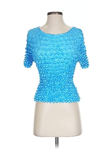 f.c Blue Ruffled Smocked Top (view 1)
