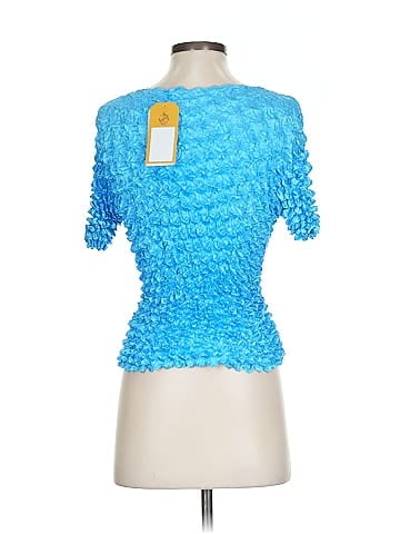f.c Blue Ruffled Smocked Top (view 2)