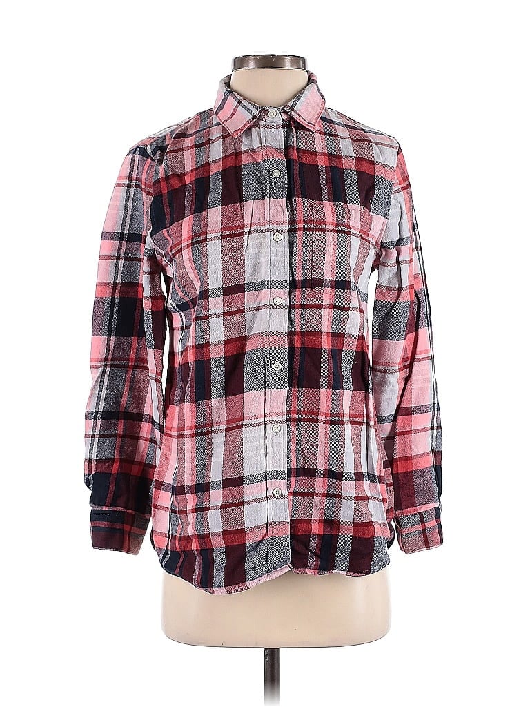 Pre-owned Banana Republic Factory Store Long Sleeve Button Down Shirt In Red