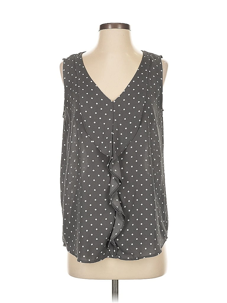 Pre-owned Ann Taylor Loft Outlet Tank Top Gray Plunge Neckline Tops