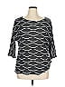 ECI 100% Polyester Black 3/4 Sleeve Blouse Size XL - photo 1