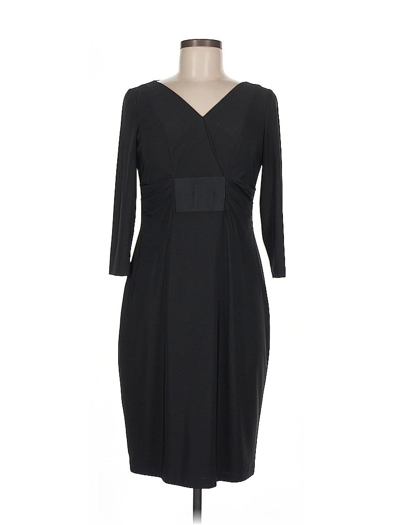 David Meister Solid Black Cocktail Dress Size 6 - photo 1