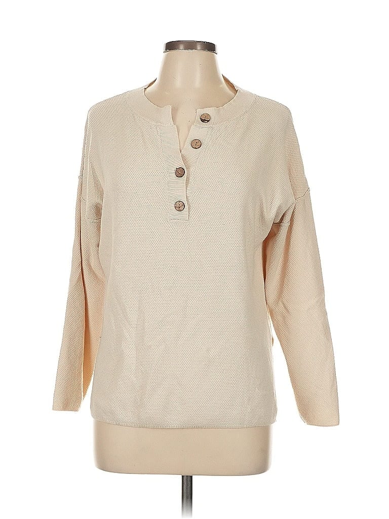 Pre-owned Unbranded Pullover Sweater In White