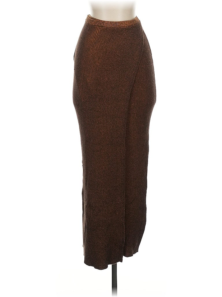 Free People Womens Catching Feelings Midi Skirt Brown Size 10 main image 1