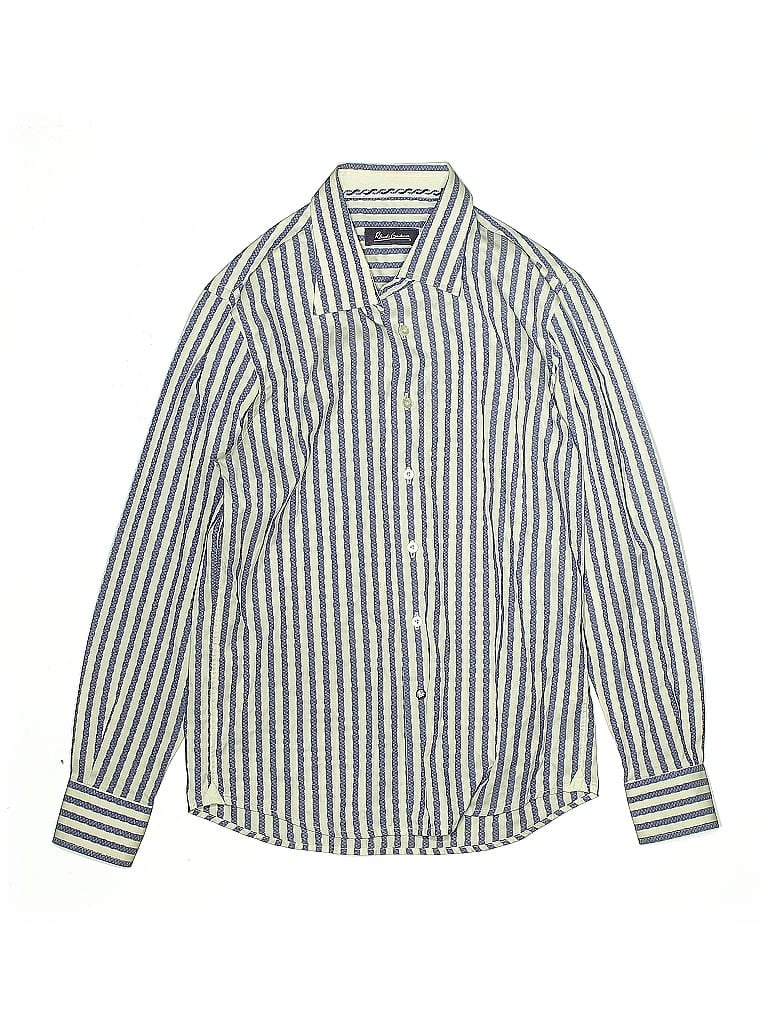 Robert Graham 100% Cotton Stripes Blue Long Sleeve Button-Down Shirt Size 10 - 12 - photo 1
