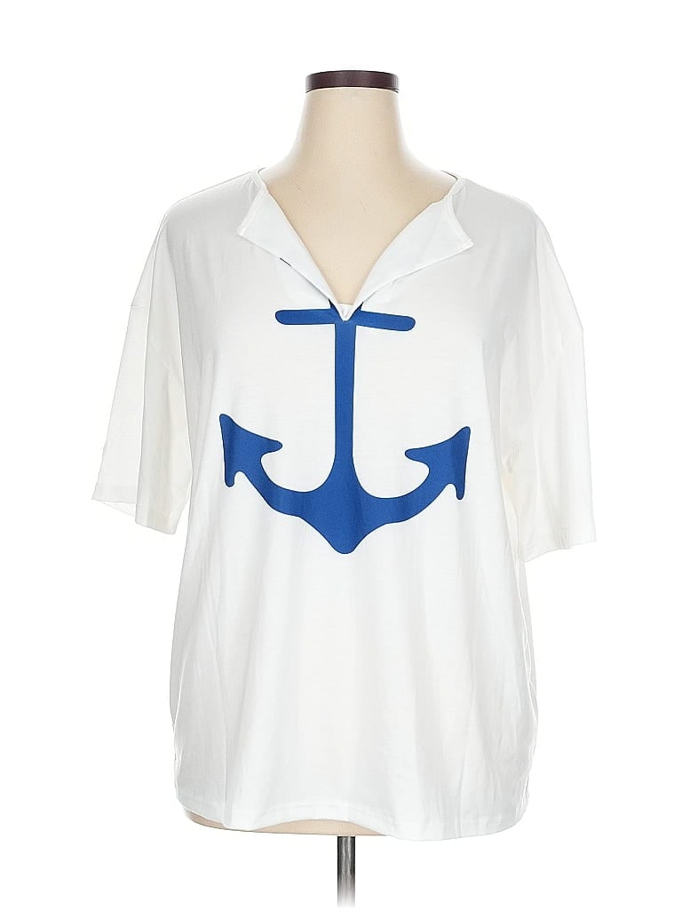 Pre-owned Unbranded Short Sleeve T-shirt In White