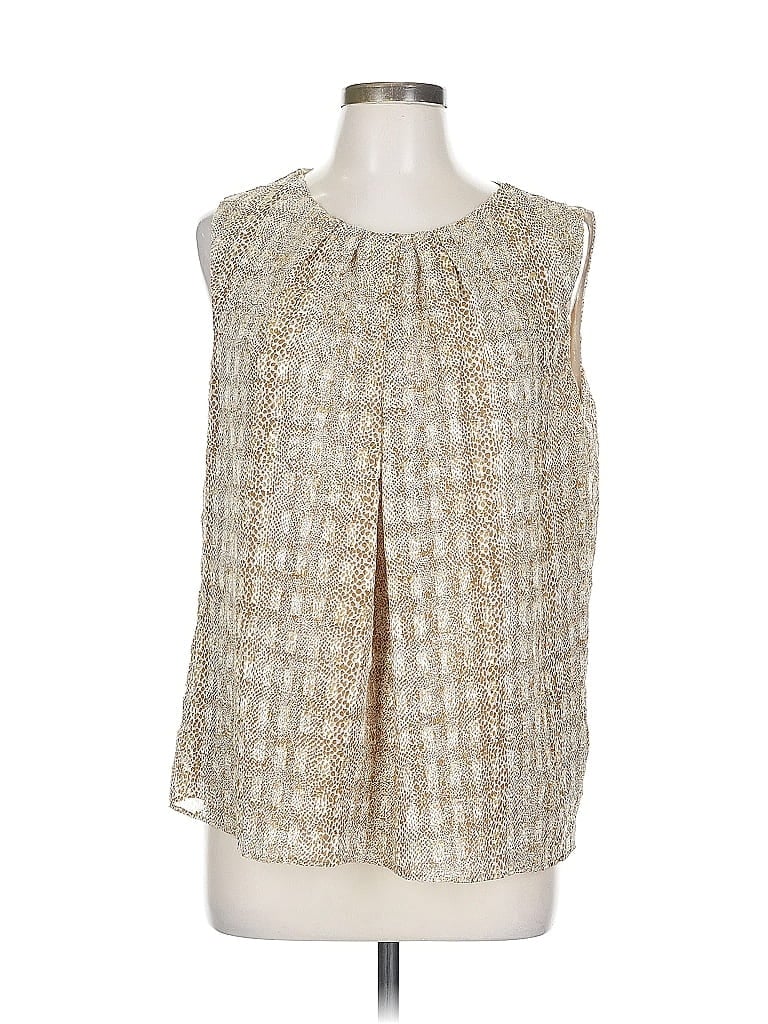 Pre-owned Jones New York Collection Sleeveless Blouse In White