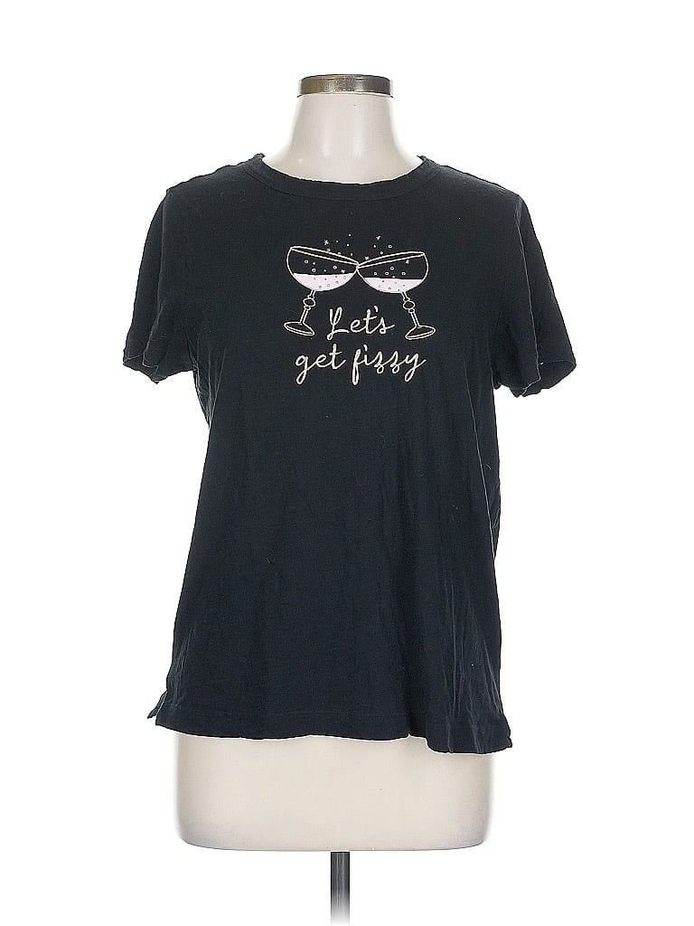 Pre-owned Ann Taylor Loft Short Sleeve T-shirt In Black