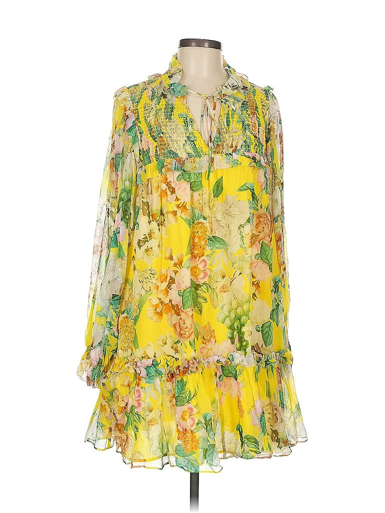 Cara Cara 100 Silk Yellow Casual Dress Size M 68 off ThredUp