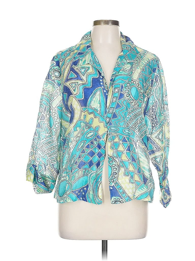 Click to view more detailed imagery on our partner's website Pre-owned Chico's 3/4 Sleeve Blouse In Blue