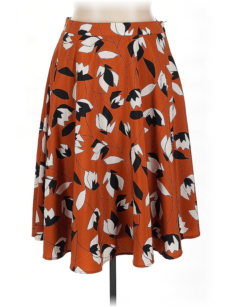 ModCloth 100% Polyester Print Orange Casual Skirt Size 1X - 47% off ...