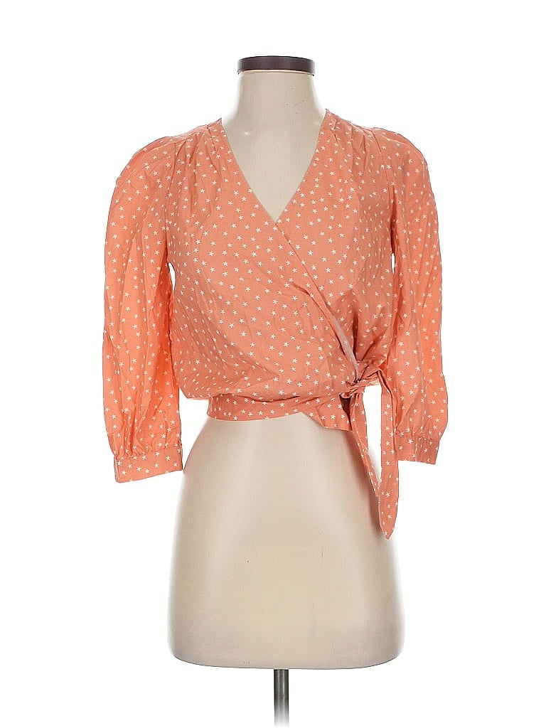 Pre-owned Madewell 3/4 Sleeve Blouse In Orange