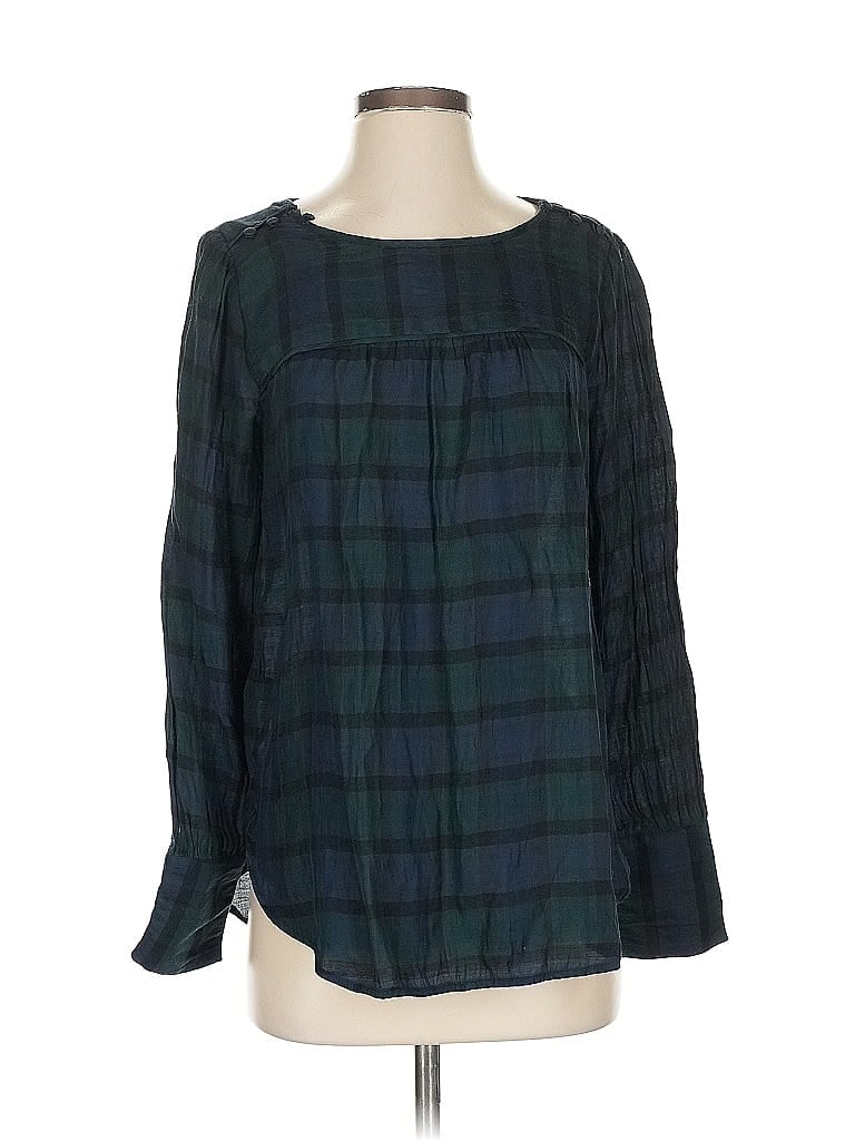 Pre-owned Ann Taylor Loft Long Sleeve Blouse In Blue