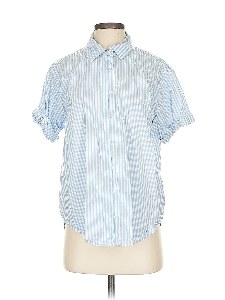 Pre-owned Buffalo By David Bitton Short Sleeve Button Down Shirt In Blue