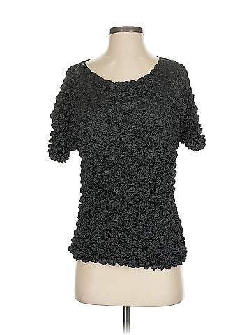 f.c Black Ruched Textured Warm Top (view 1)