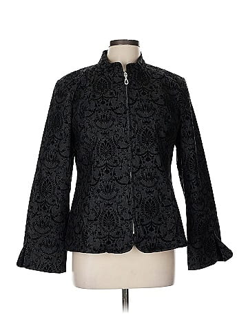 Pamela McCoy Elegant Black Damask Patterned Jacket (view 1)