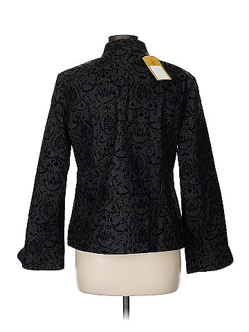 Pamela McCoy Elegant Black Damask Patterned Jacket (view 2)