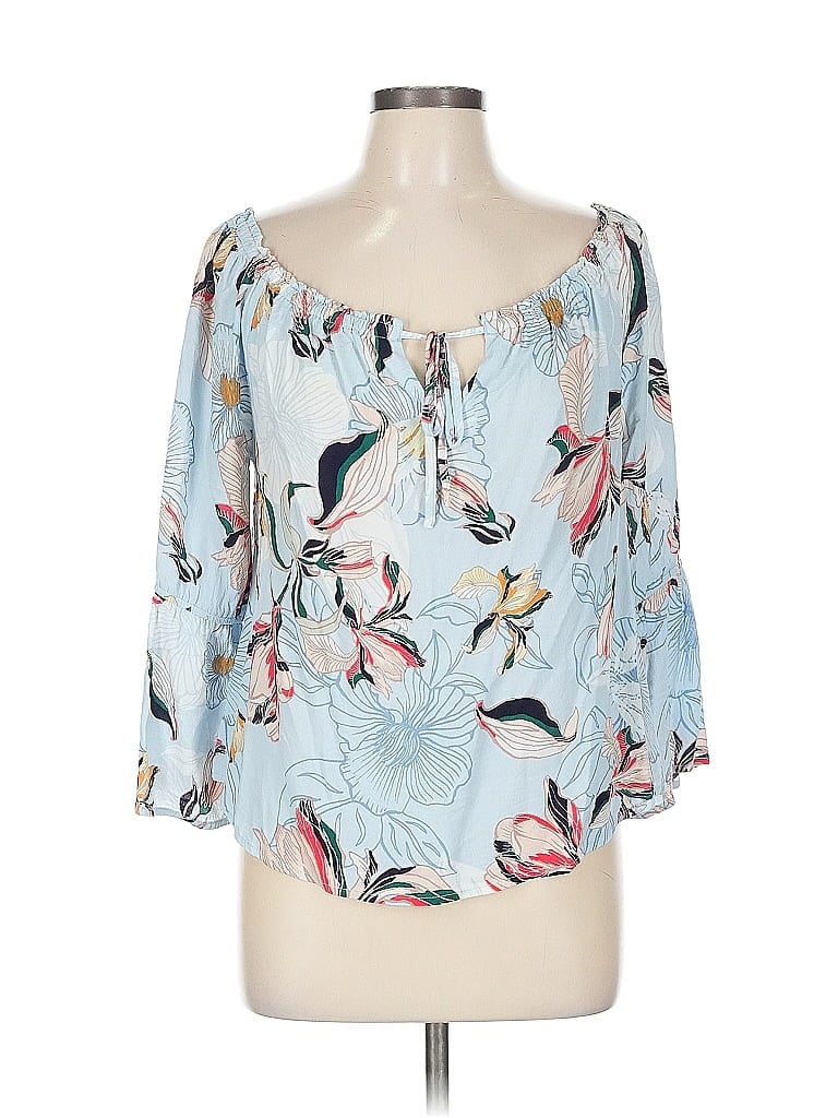 Pre-owned Cupcakes And Cashmere 3/4 Sleeve Blouse In Blue