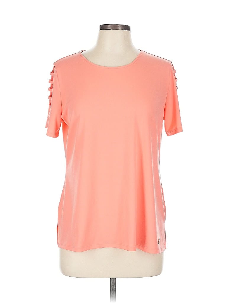 MICHAEL MICHAEL KORS Pre-owned Short Sleeve Top Orange Cold Shoulder Neckline Tops