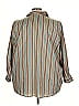 Roaman's Stripes Brown 3/4 Sleeve Button-Down Shirt Size 26 (2X) - photo 2