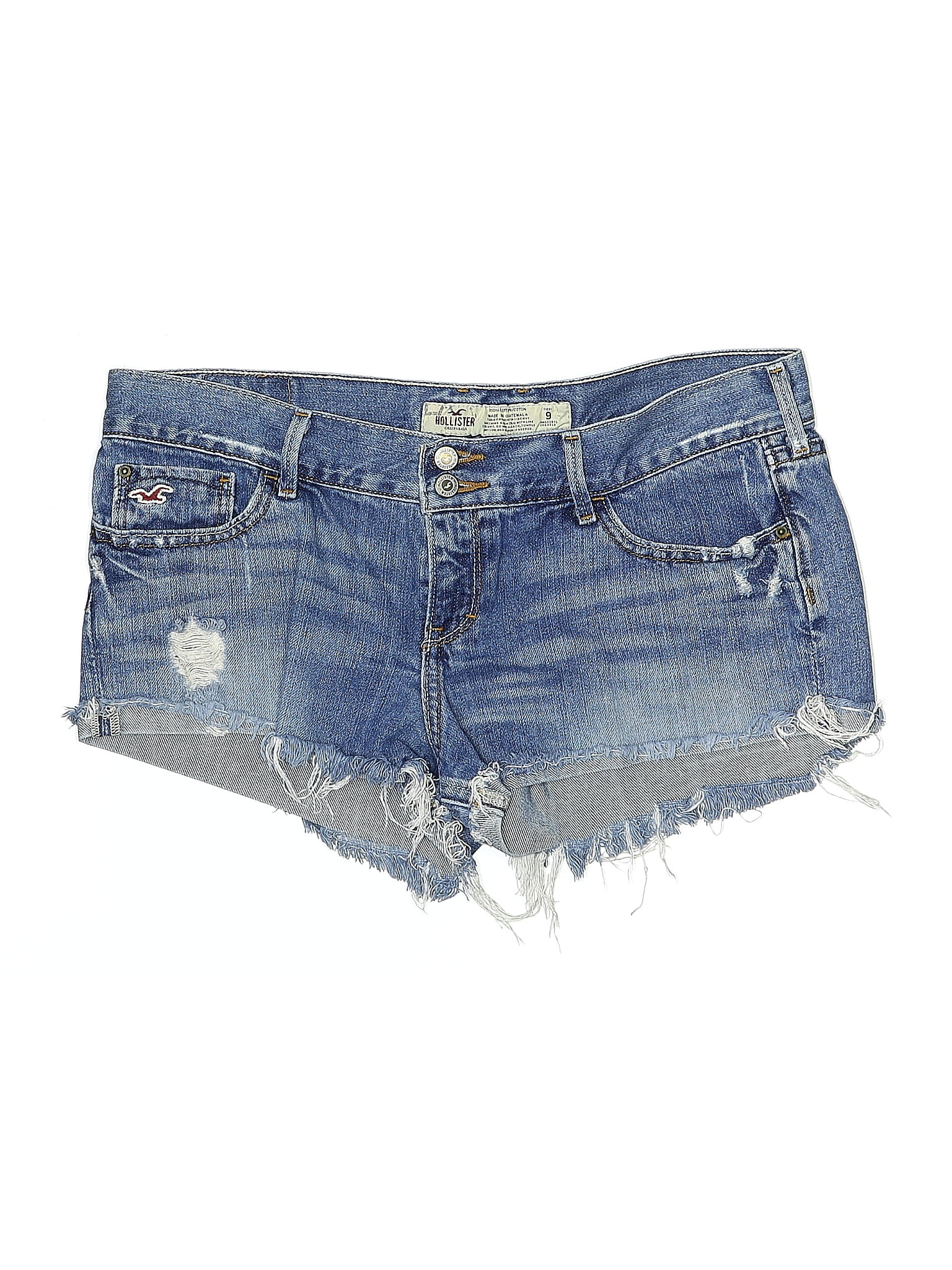 Hollister 100% Cotton Blue Denim Shorts Size 9