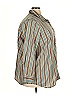 Roaman's Stripes Brown 3/4 Sleeve Button-Down Shirt Size 26 (2X) - photo 3