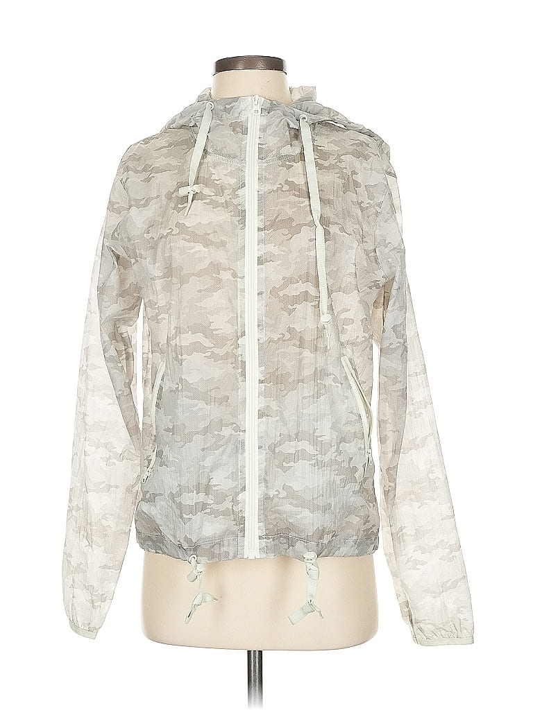 Pre-owned Zyia Active Windbreaker Jacket In Gray