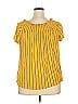 Ambiance Yellow Short Sleeve Blouse Size 2X - photo 2