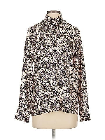 Sandro Long Sleeve Silk Top (view 1)