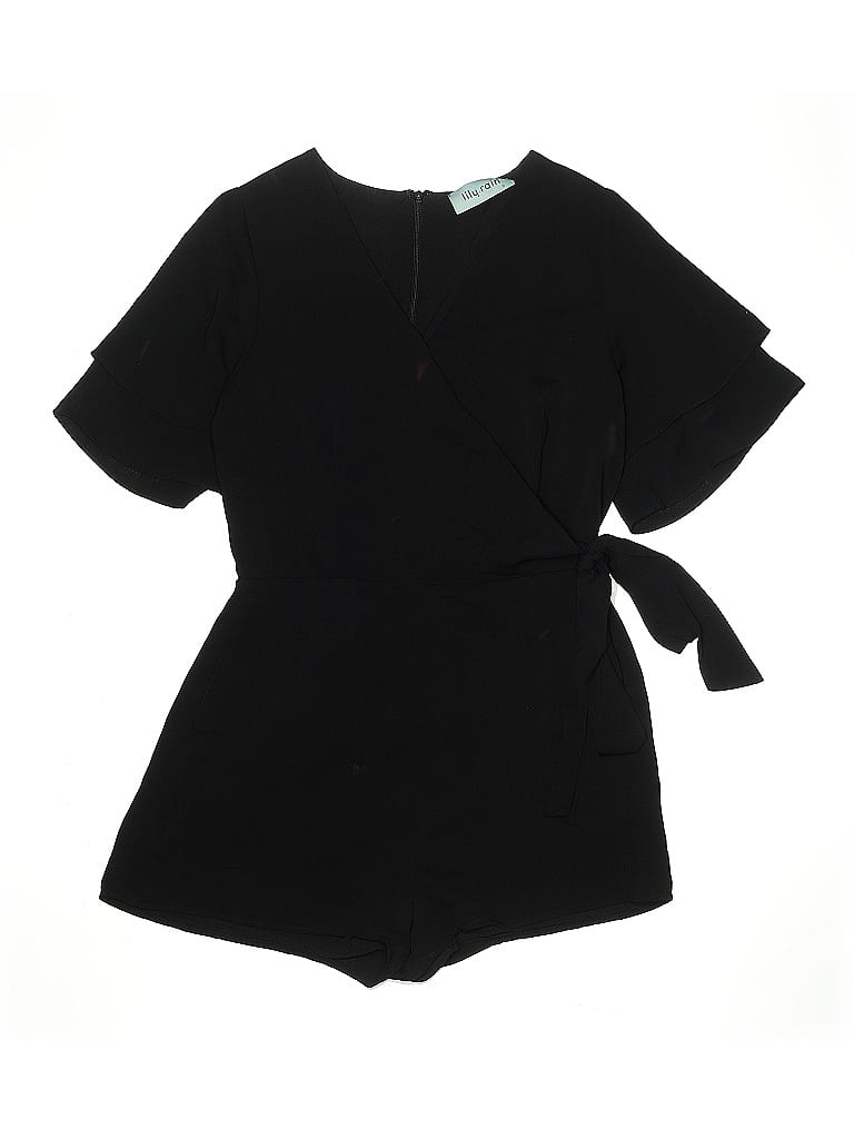 Pre-owned Lily Rain Romper In Black