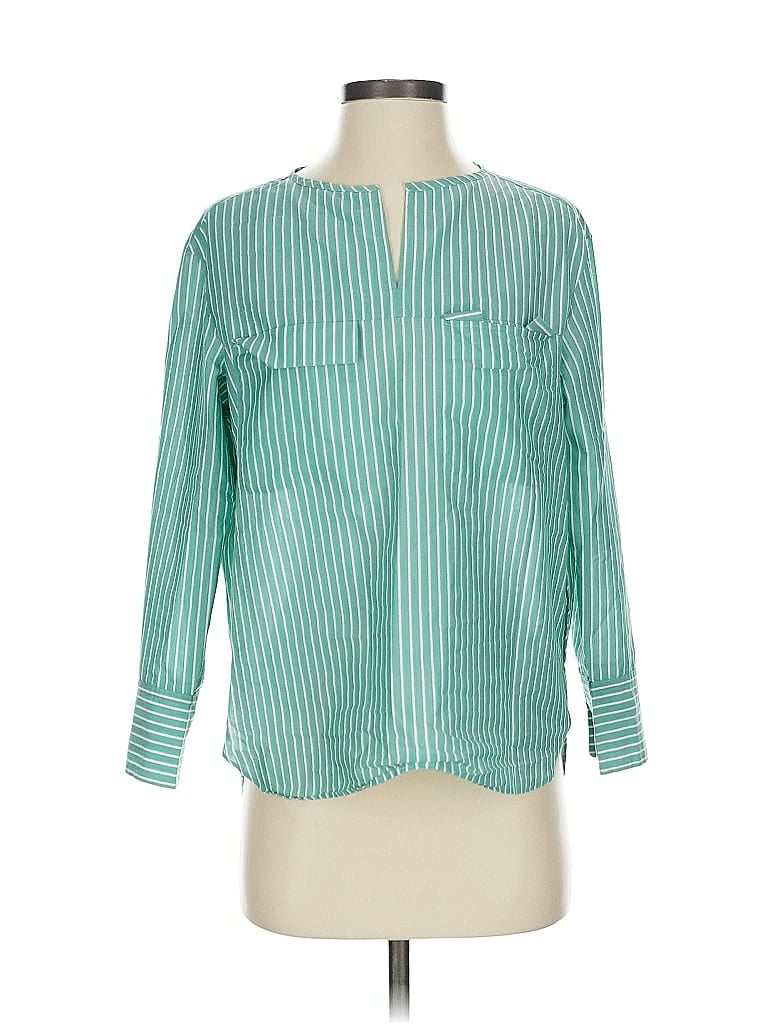 Pre-owned Unbranded Long Sleeve Blouse In Blue