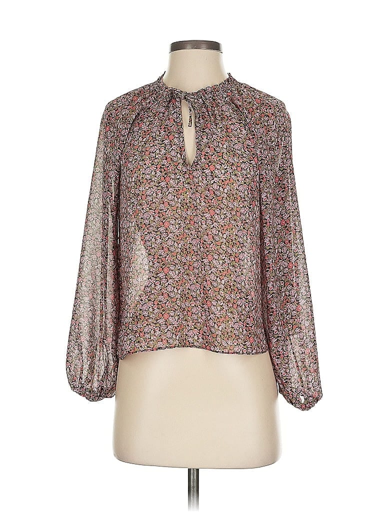 Pre-owned Aqua 3/4 Sleeve Blouse In Brown
