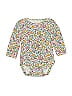 Baby Boden 100% Cotton Floral White Pink Long Sleeve Onesie Size 0-3 mo - photo 1