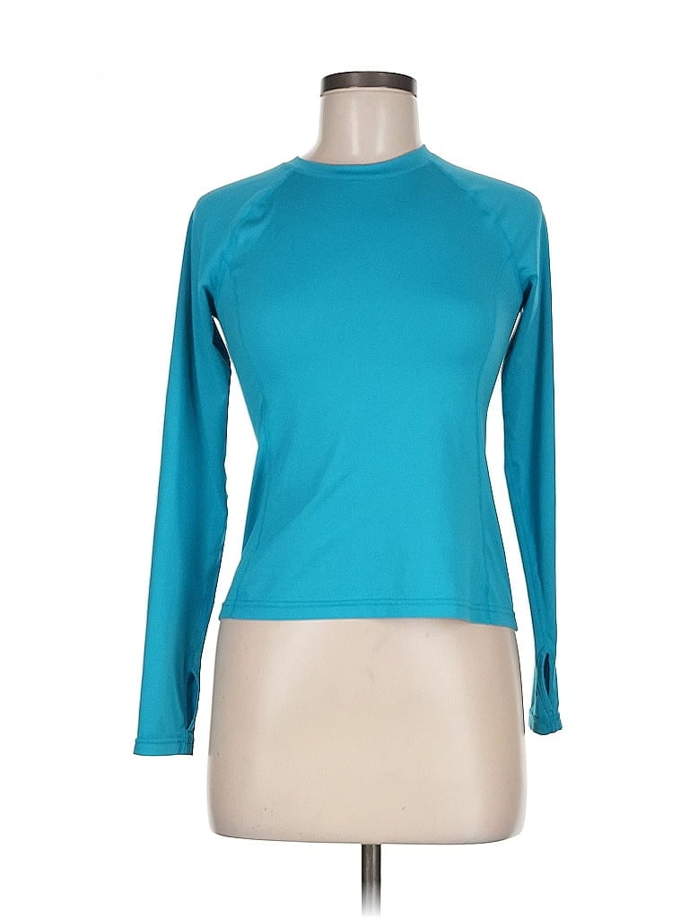 Pre-owned Lands' End Long Sleeve T-shirt In Blue