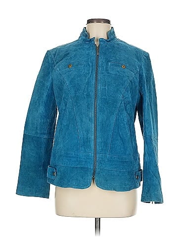 Chico's Chic Blue Genuine Suede Jacket (view 1)