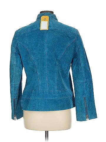 Chico's Chic Blue Genuine Suede Jacket (view 2)
