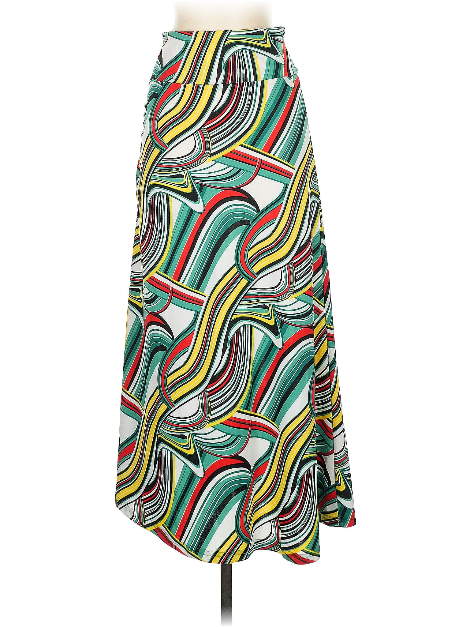 Emily Stacy Print Green Casual Skirt Size S