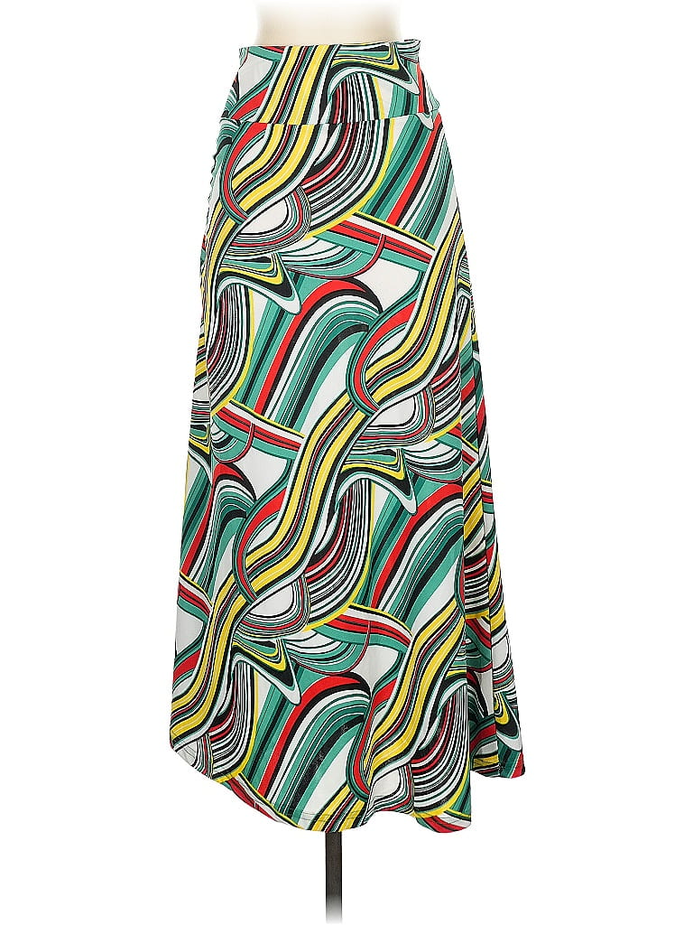 Emily Stacy Print Green Casual Skirt Size S
