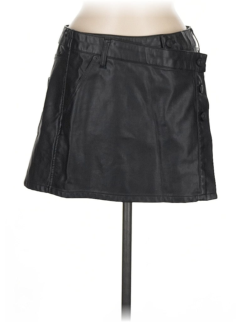 Pre-owned We The Free Faux Leather Skirt In Black