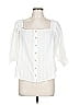 Hutch 100% Cotton White 3/4 Sleeve Blouse Size L - photo 1