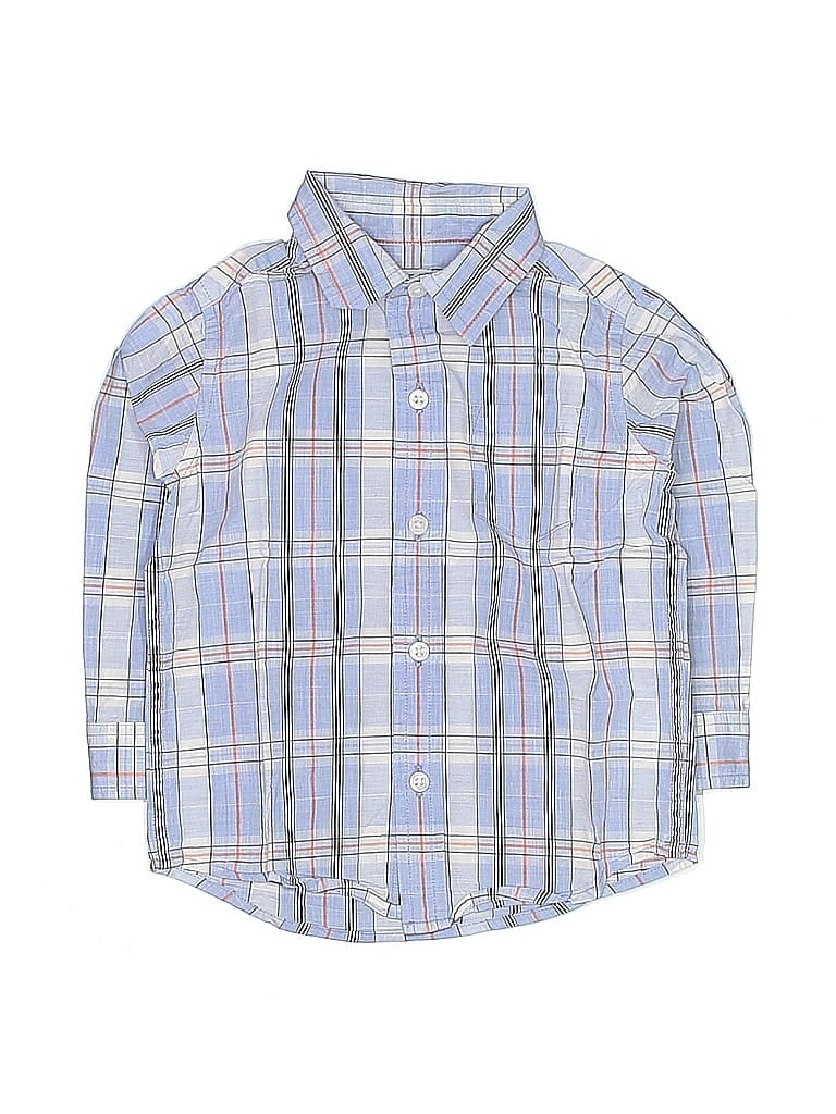 Pre-owned Janie And Jack Kids' Long Sleeve Button Down Shirt In Blue