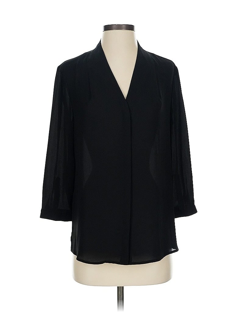 Pre-owned Investments 3/4 Sleeve Blouse In Black