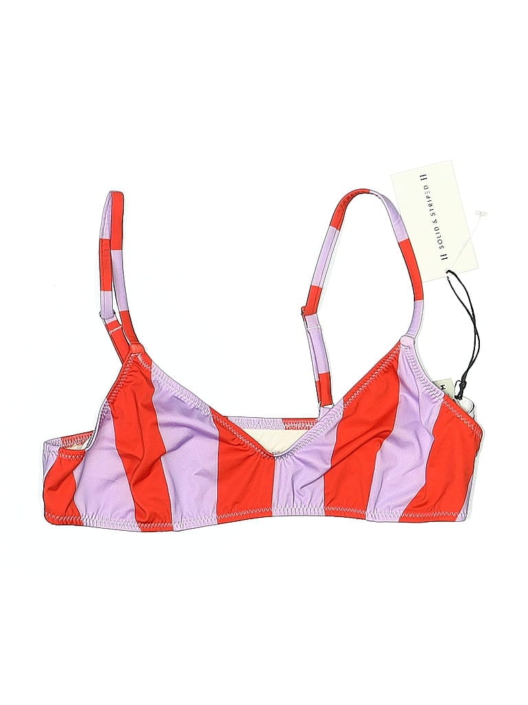 Solid & Striped Graphic Red Swimsuit Top Size M - photo 1