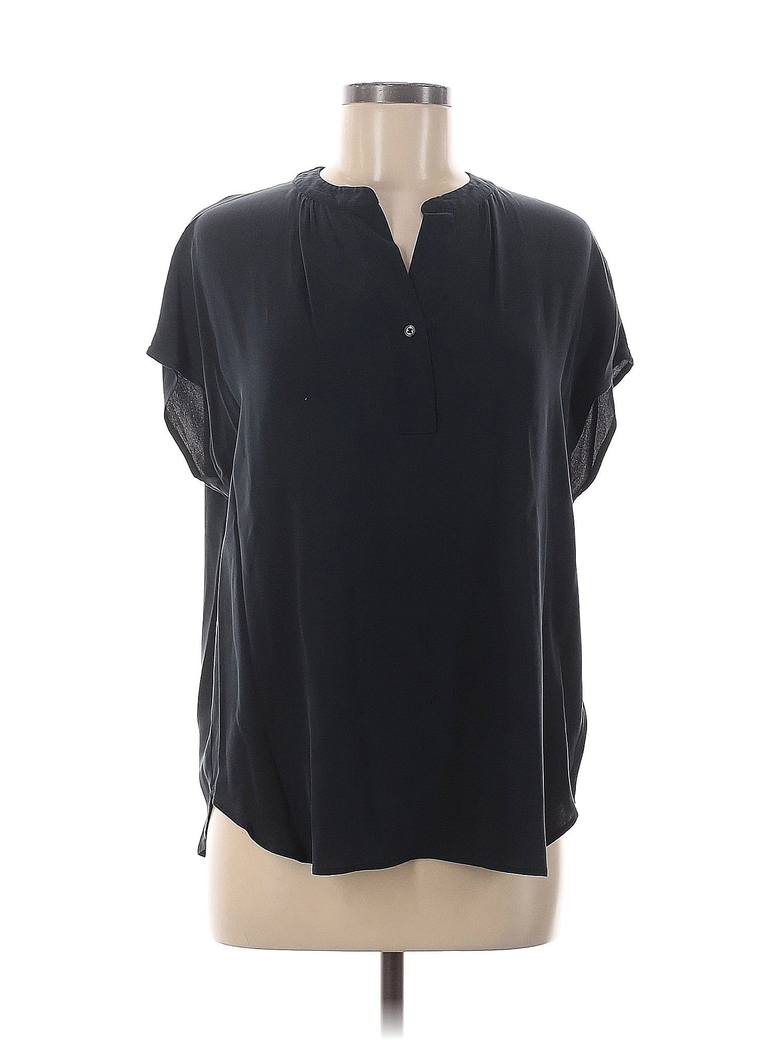 Quince Black Short Sleeve Blouse Size M