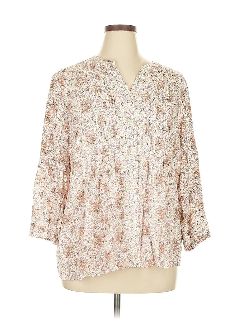 Talbots Outlet 100% Rayon Ivory 3/4 Sleeve Blouse Size XL - photo 1
