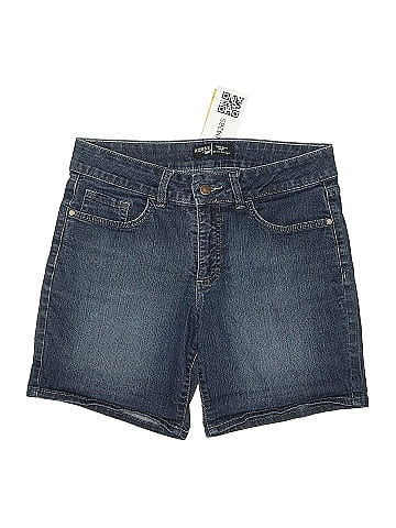 Riders by Lee Blue Denim Mid-Rise Shorts (view 1)