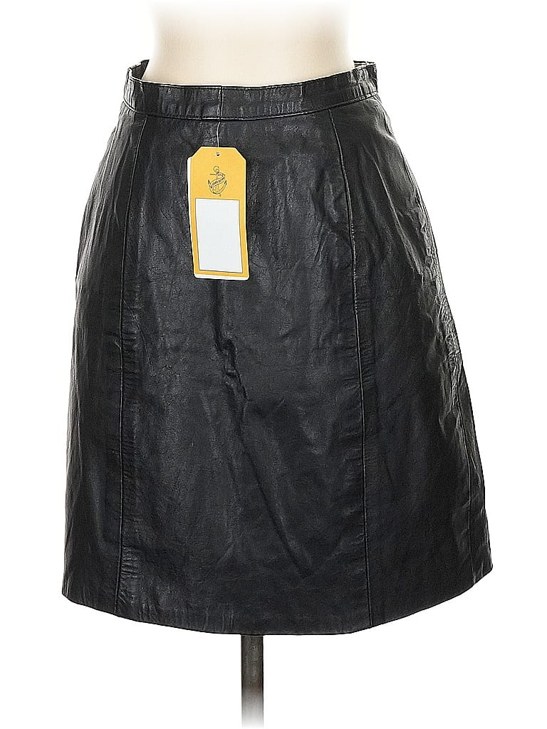 Pre-owned Unbranded Faux Leather Skirt In Black