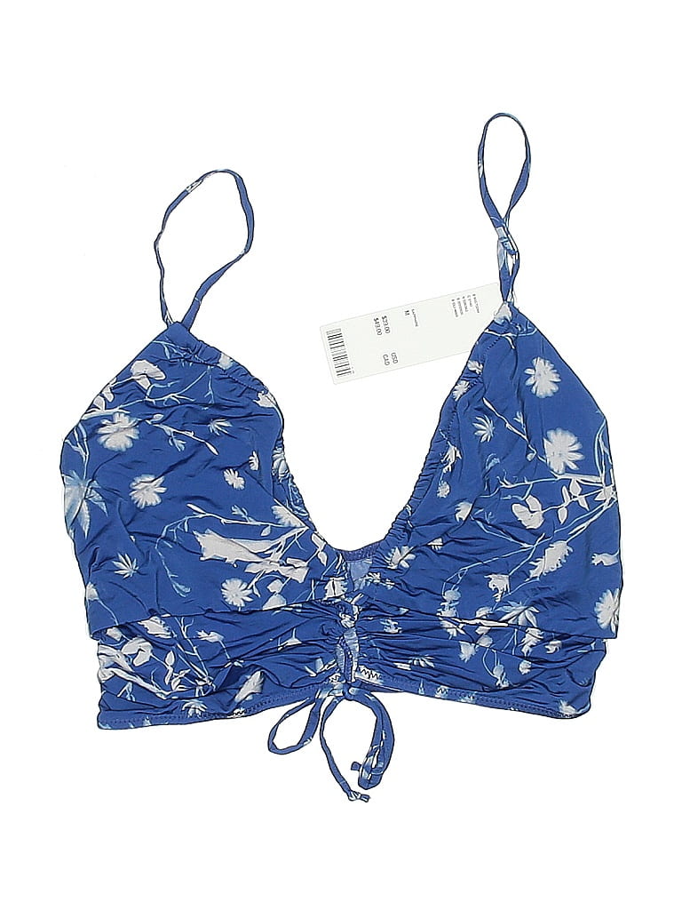 Out From Under Floral Blue Swimsuit Top Size L - photo 1
