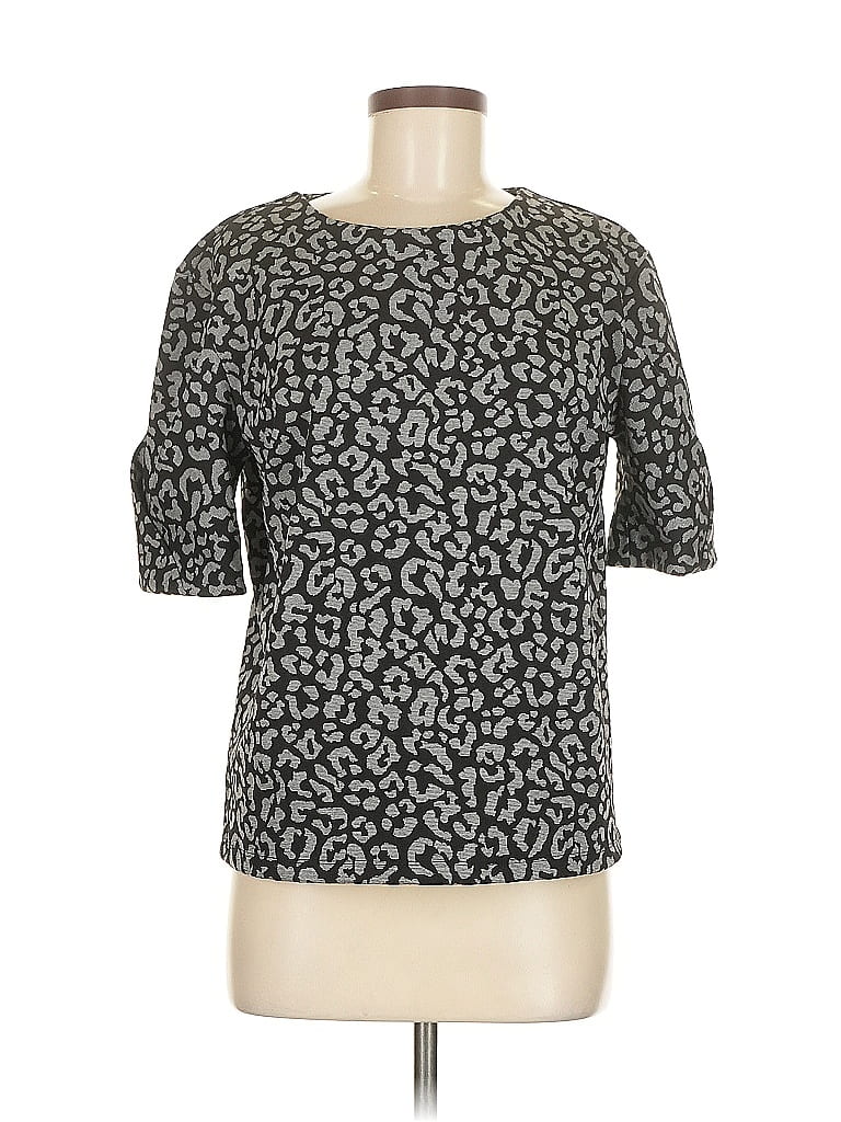 Pre-owned Banana Republic Factory Store 3/4 Sleeve Top Gray Boatneck Tops